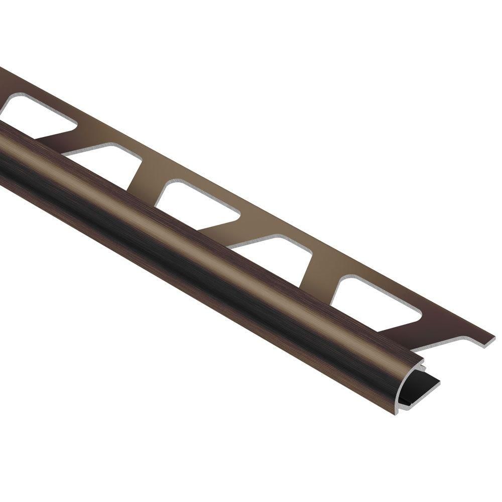 Schluter RONDEC Profilé de bordure rond - aluminium anodisé bronze antique brossé 1/2" (12.5 mm) x 8' 2-1/2"