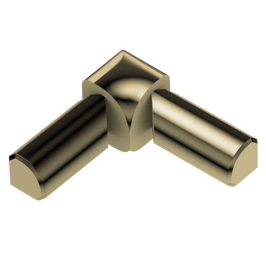 Schluter RONDEC Coin intérieur à 2 bouts 90° - aluminium anodisé laiton poli 3/8" (10 mm)