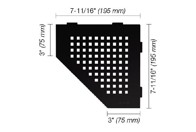 Schluter SHELF-E Étagère de coin pentagonale modèle Square - aluminium noir mat
