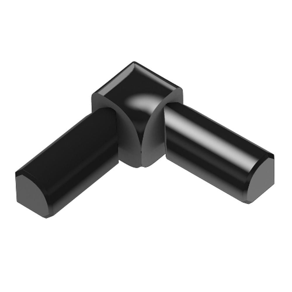 Schluter RONDEC Coin intérieur à 2 bouts 90° - aluminium anodisé noir éclatant 3/8" (10 mm)