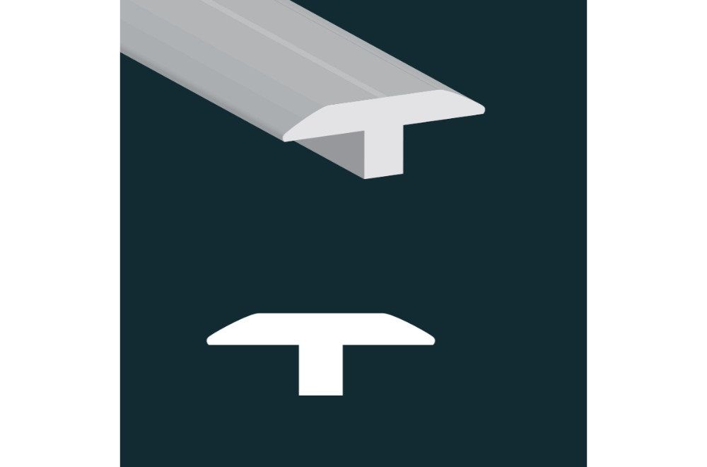 Preverco Bois franc Chêne Blanc Cinder-FX, moulure en T 84 po, fini mat gris cendré