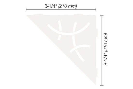 Schluter SHELF-E Étagère de coin triangulaire modèle Curve - aluminium blanc mat