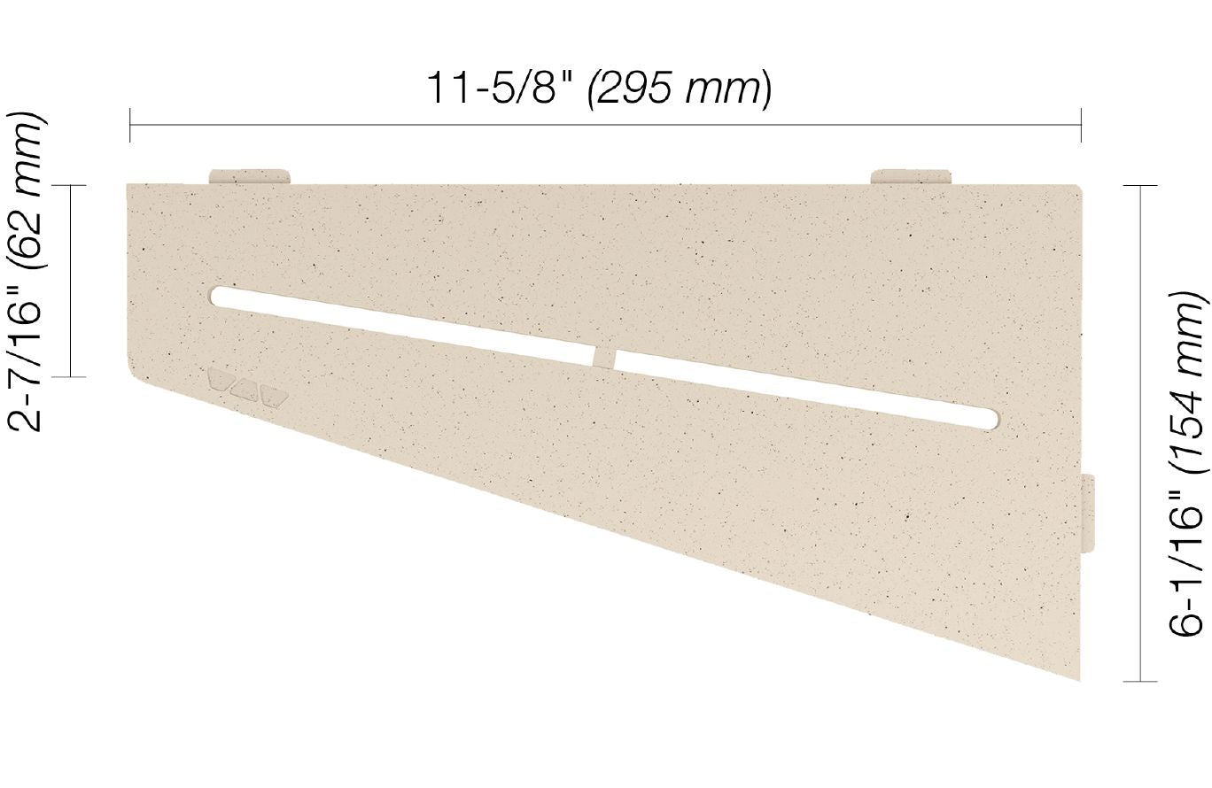 Schluter SHELF-E Étagère de coin quadrilatérale modèle Pure aluminium ivoire
