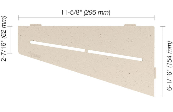 Schluter SHELF-E Étagère de coin quadrilatérale modèle Pure aluminium ivoire