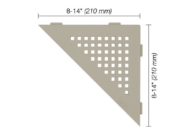 Schluter SHELF-E Étagère de coin triangulaire modèle Square - aluminium grège