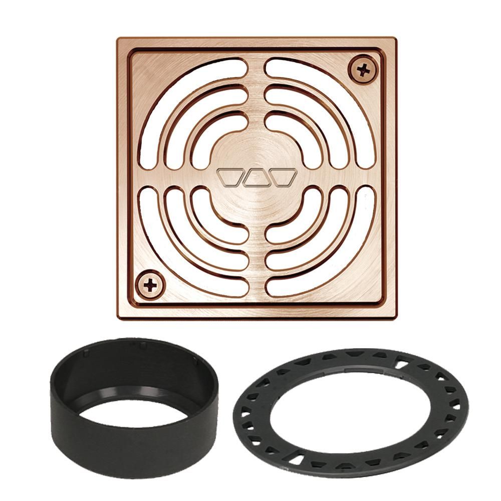 Schluter KERDI-DRAIN Ensemble de grille carrée Contour - aluminium anodisé cuivre brossé 4"