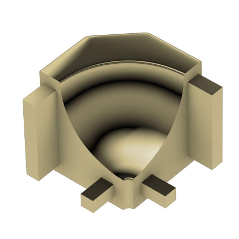 Schluter DILEX-AHK Coin intérieur 90° avec un radius de 3/8" (10 mm) - aluminium anodisé laiton poli