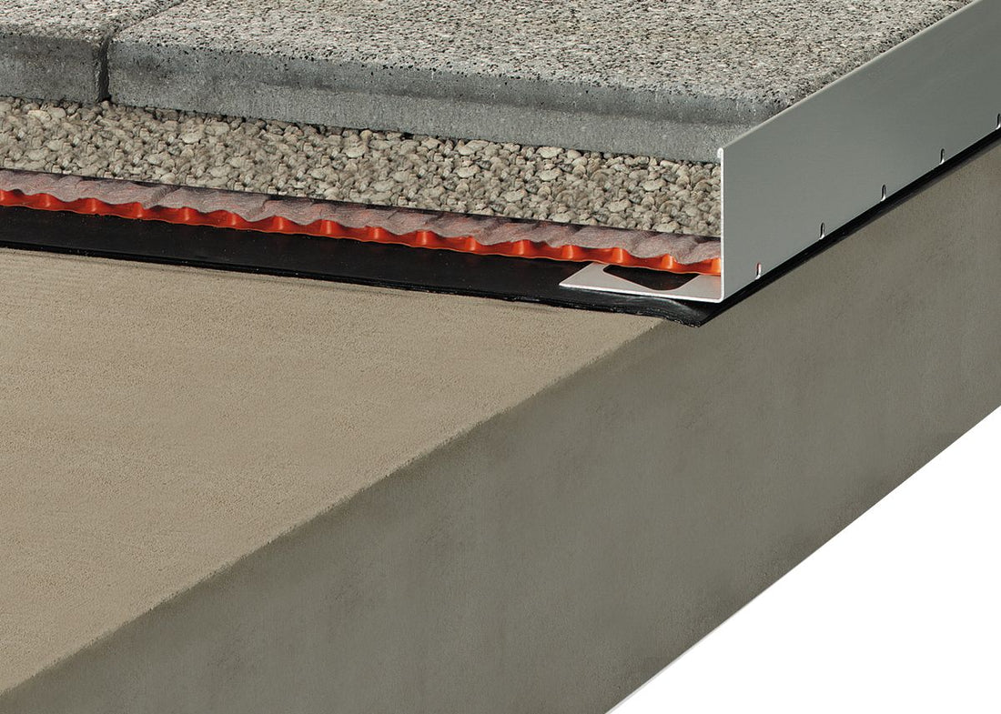 Schluter BARA-RWL Profilé de bordure de balcon aluminium gris métallique 3" (75 mm) x 8' 2-1/2"