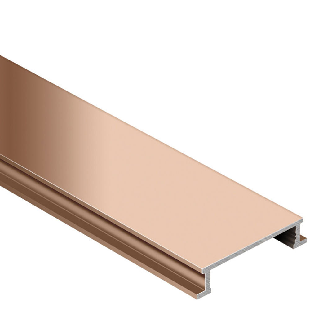 Schluter DESIGNLINE Profil décoratif de bordure - aluminium anodisé cuivre poli 1/4" (6 mm) x 8' 2-1/2"