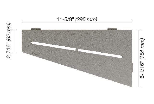 Schluter SHELF-E Étagère de coin quadrilaterale modèle Pure - aluminium gris pierre