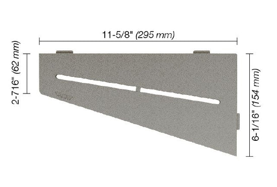 Schluter SHELF-E Étagère de coin quadrilaterale modèle Pure - aluminium gris pierre