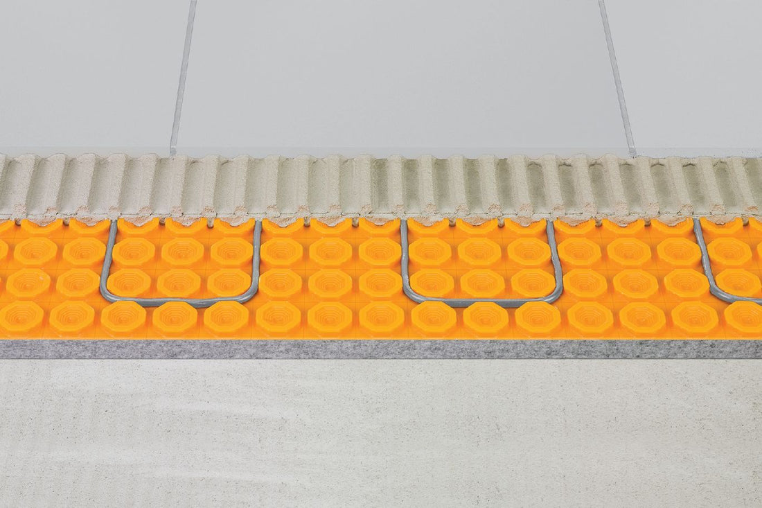 Schluter DITRA-HEAT-DUO-PS Membrane de désolidarisation autocollante en rouleau pour plancher chauffant 2' 7" x 33' - 8 mm (108 pi²)