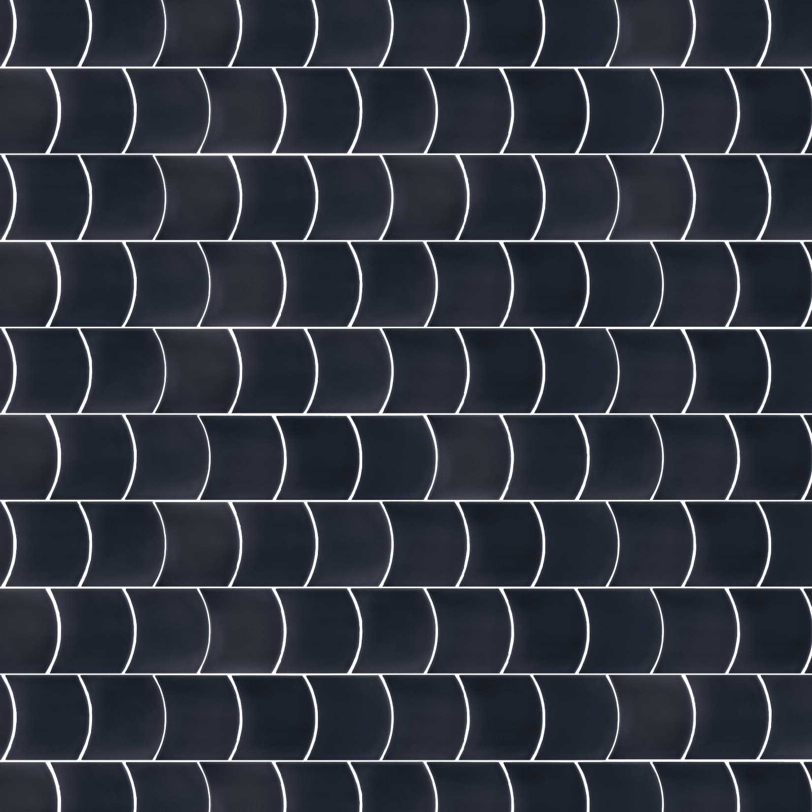 Carreaux de céramique Collection Wave 5 po x 5 po Bleu Récif, motif ondulé bleu profond, finition lisse