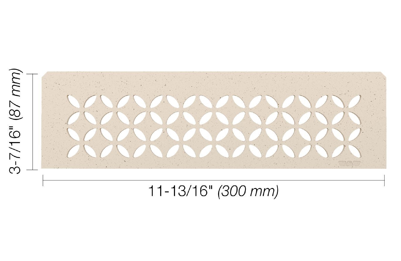 Schluter SHELF-N Étagère rectangulaire pour niche modèle Floral aluminium ivoire