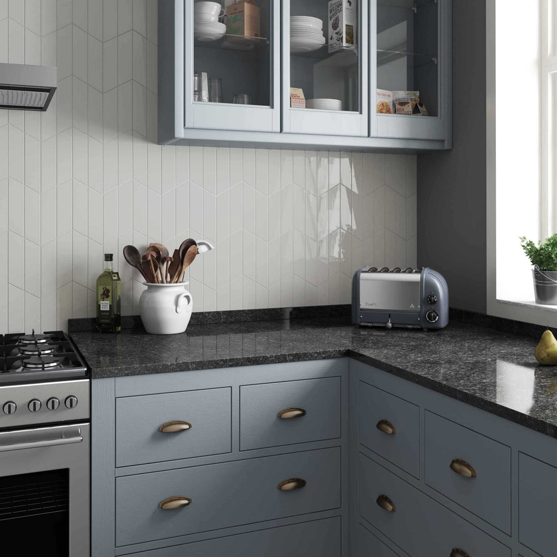 Carreaux de céramique | Collection Chevron - 2 po x 7 po Gauche