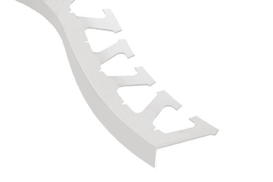 Schluter BARA-RW Profilé radius de bordure de balcon aluminium blanc éclatant 2-3/16" (55 mm) x 8' 2-1/2"