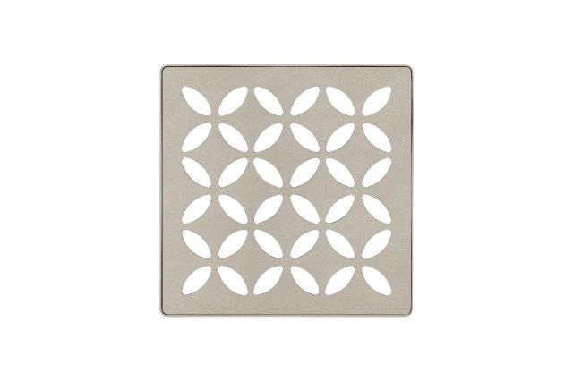 Schluter KERDI-DRAIN Ensemble de grille carrée Floral - acier inoxydable (V2) grège 4"