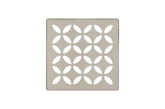 Schluter KERDI-DRAIN Ensemble de grille carrée Floral - acier inoxydable (V2) grège 4"