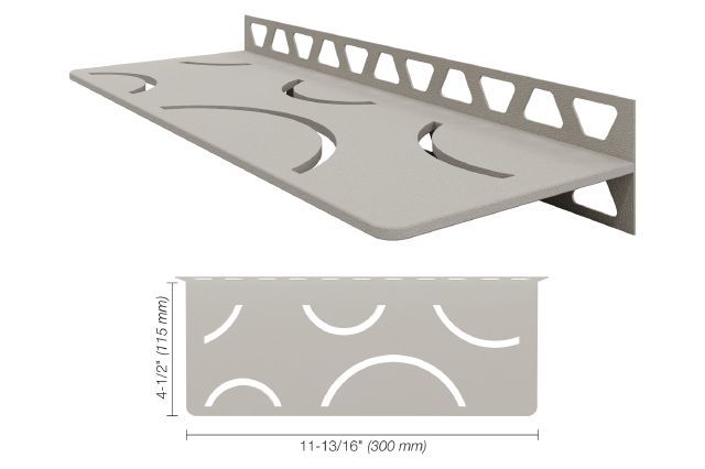 Schluter SHELF-W Étagère mural rectangulaire Curve Design - aluminium grège