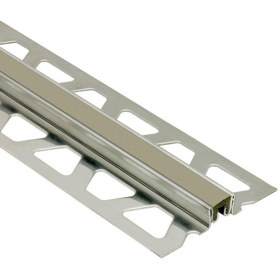 Schluter DILEX-KSN Profilé pour joint de surface avec insertion gris de 7/16" - acier inoxydable (V2) 17/32" (14 mm) x 8' 2-1/2"