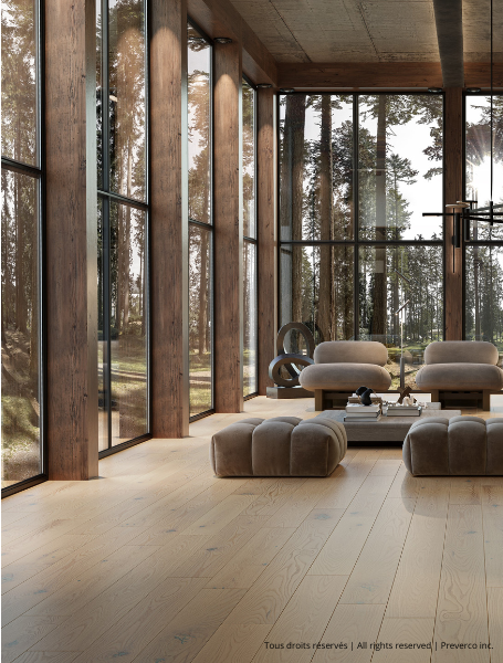 Preverco Bois d'ingénierie Flex19 Chêne rouge Nuance Zen fini mat planche 5-1/8 po x 3/4 po