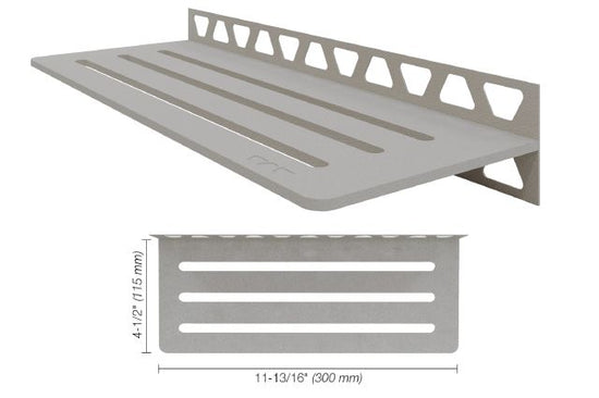 Schluter SHELF-W Étagère mural rectangulaire Wave Design - aluminium gris pierre