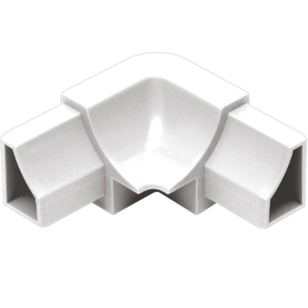 Schluter DILEX-HK Coin intérieur 90° 2-directions avec un radius de 11/16" (18 mm) - plastique PVC blanc éclatant