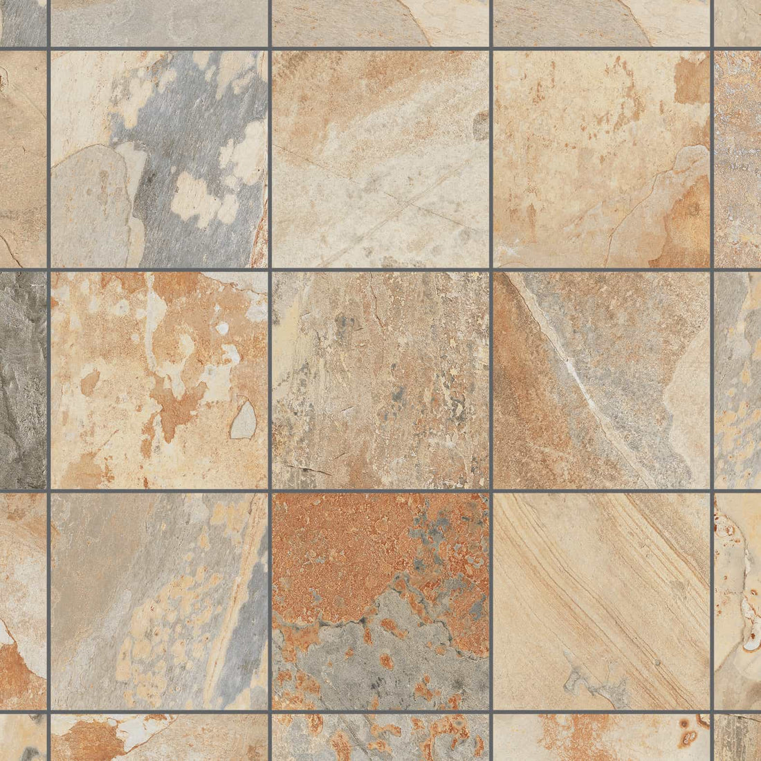 Carreaux de céramique Collection Slaty 12 po x 12 po ocre mat