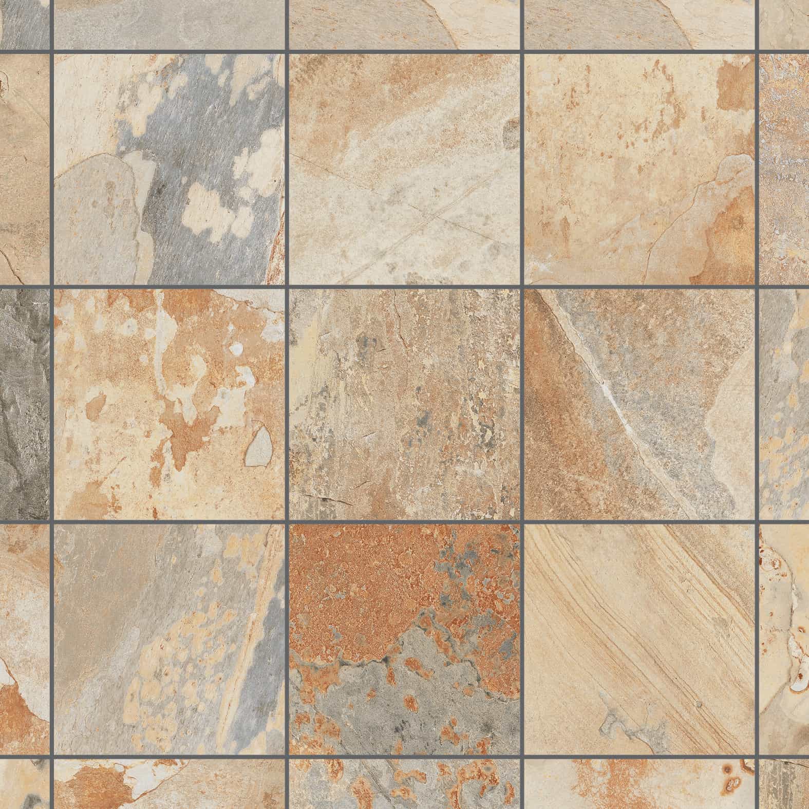 Carreaux de céramique Collection Slaty 12 po x 12 po ocre mat