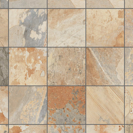 Carreaux de céramique Collection Slaty 12 po x 12 po ocre mat