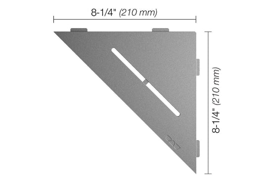Schluter SHELF-E Étagère de coin triangulaire modèle Pure aluminium étain