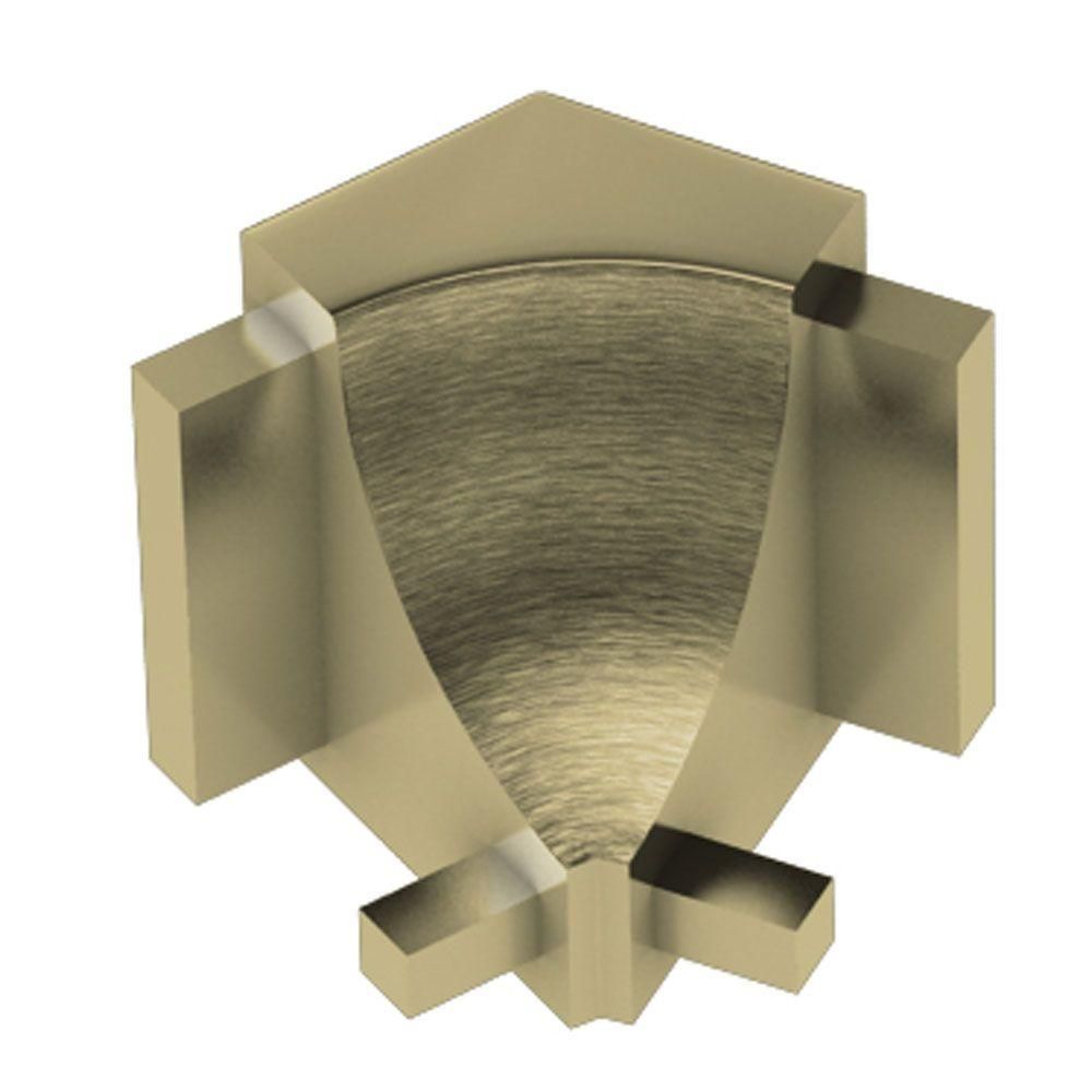 Schluter DILEX-AHK Coin intérieur 135° avec un radius de 3/8" (10 mm) - aluminium anodisé laiton brossé