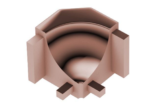 Schluter DILEX-AHK Coin intérieur 90° avec un radius de 3/8" (10 mm) - aluminium anodisé cuivre poli