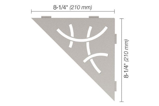 Schluter SHELF-E Étagère de coin triangulaire modèle Curve - aluminium grège