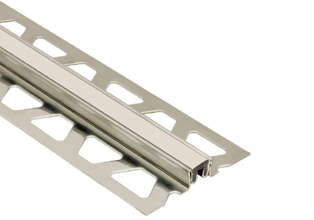 Schluter DILEX-KSN Profilé pour joint de surface avec insertion crème de 7/16" - acier inoxydable (V2) 3/8" (10 mm) x 8' 2-1/2"