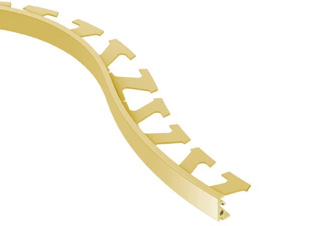 Schluter JOLLY Moulure flexible de bordure pour les murs Aluminium anodisé Laiton mat 1/4" x 8' 2-1/2"