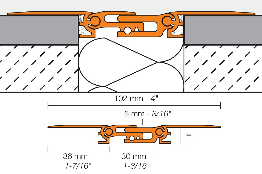 Schluter DILEX-BTS profilé de joint d'expansion robuste à zone télescopique, aluminium anodisé mat, 3/8 (10 mm)