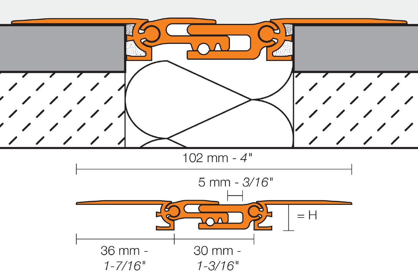 Schluter DILEX-BTS profilé de joint d'expansion robuste à zone télescopique, aluminium anodisé mat, 3/8 (10 mm)