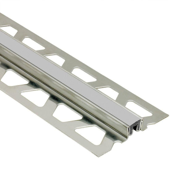 Schluter DILEX-KSN Profilé pour joint de surface avec insertion gris classique de 7/16" (11 mm) - acier inoxydable (V2) 7/16" x 8' 2-1/2"