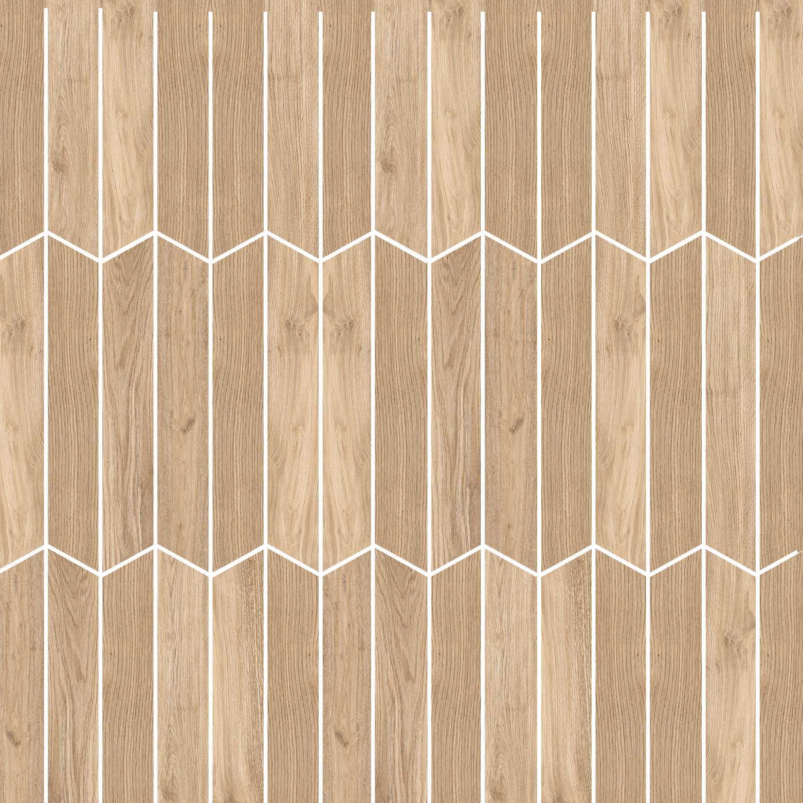Carreaux de céramique Collection Elisir Royal 3 po x 18 po motif chevron beige mat