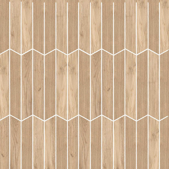 Carreaux de céramique Collection Elisir Royal 3 po x 18 po motif chevron beige mat