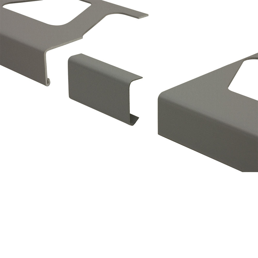 Schluter BARA-RW Raccord pour profilé de bordure de balcon aluminium gris métallique 2-3/16" (55 mm)