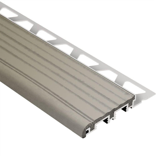 Schluter TREP-B Profilé pour nez de marche - aluminium avec un insert gris 2-1/8" x 5/16" (8 mm) x 8' 2-1/2"