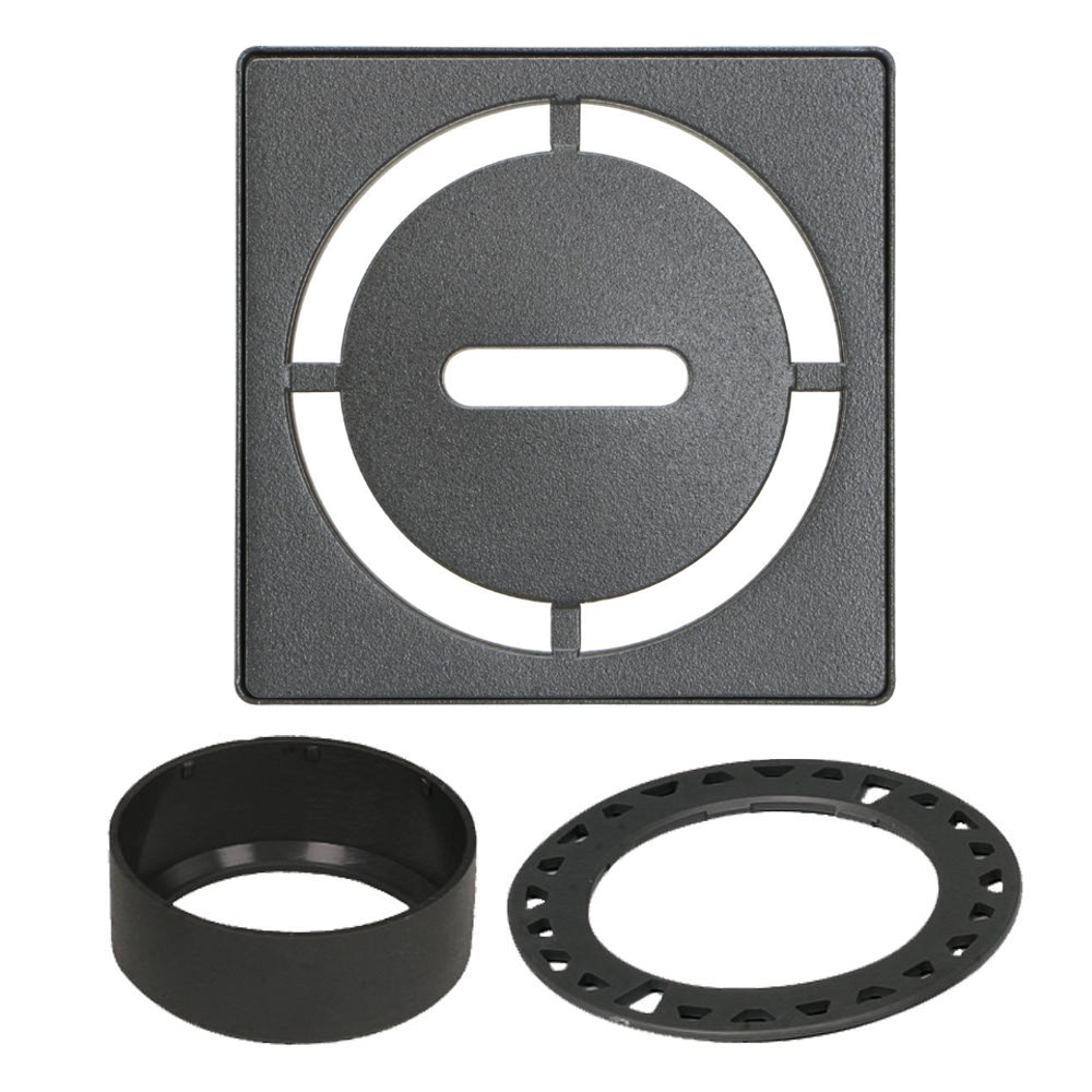 Schluter KERDI-DRAIN Ensemble de grille carrée Pure acier inoxydable (V2) anthracite foncé 4"