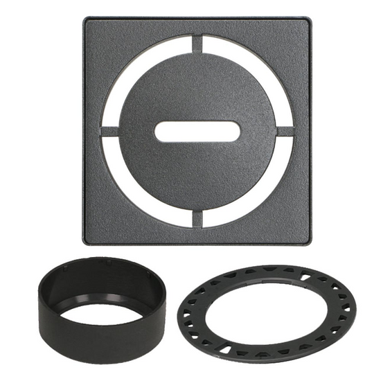 Schluter KERDI-DRAIN Ensemble de grille carrée Pure acier inoxydable (V2) anthracite foncé 4"