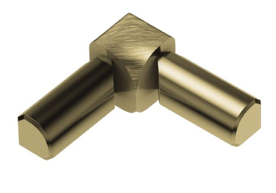 Schluter RONDEC Coin intérieur à 2 bouts 90° Aluminium anodisé Laiton Brossé 1/2"