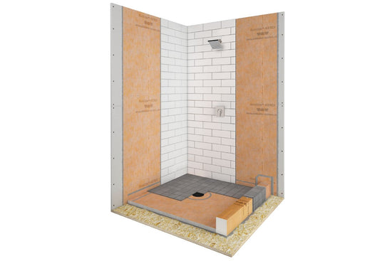 Schluter KERDI-SHOWER-KIT Ensemble de douche avec position de sortie centrée sans bride et gille 38" x 60"