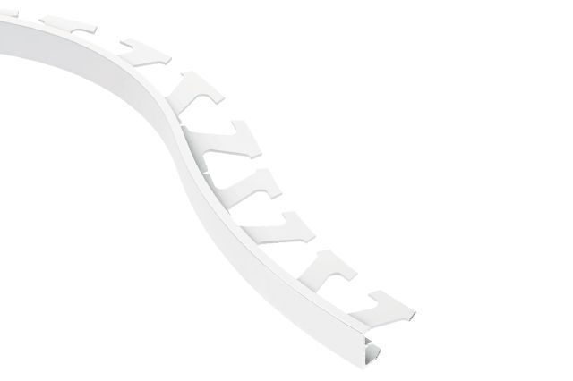 Schluter SCHIENE Profilé radius de bordure de mur - aluminium blanc 1/2" (12.5 mm) x 8' 2-1/2"