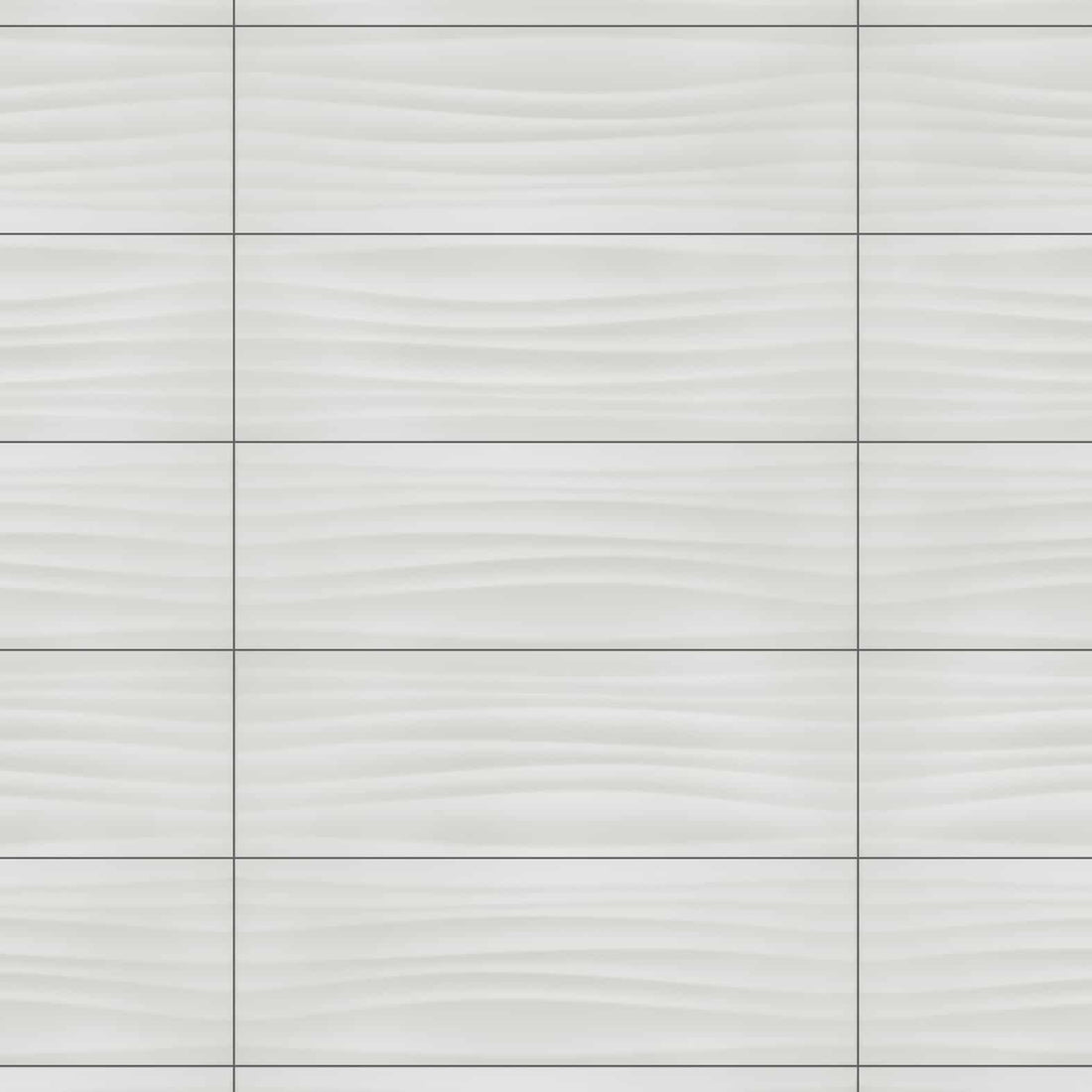 Carreaux de céramique Collection Vela 8 po x 24 po Wave Argento, motif ondulé gris argenté