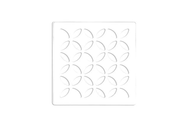Schluter KERDI-DRAIN Ensemble de grille carrée Floral - acier inoxydable (V2) blanc mat 4"